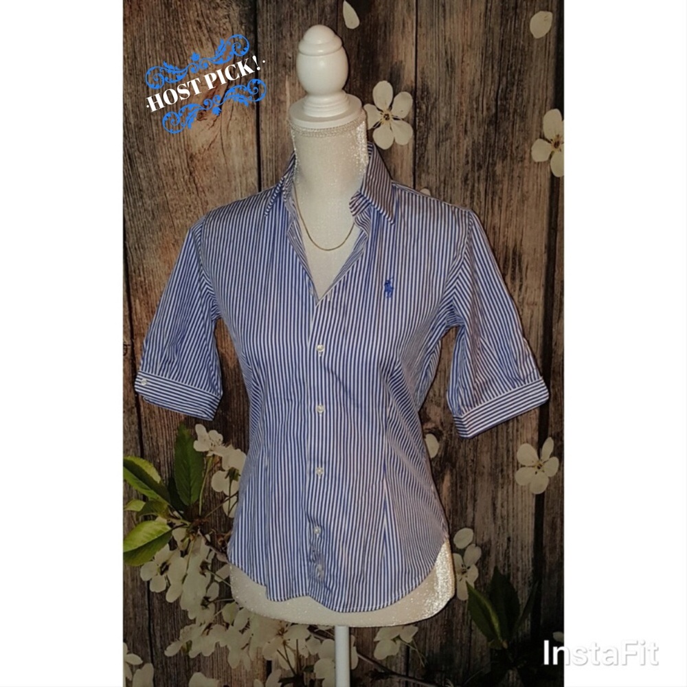 🌸HP!🌸Ralph Lauren Sport Striped Button Front Top